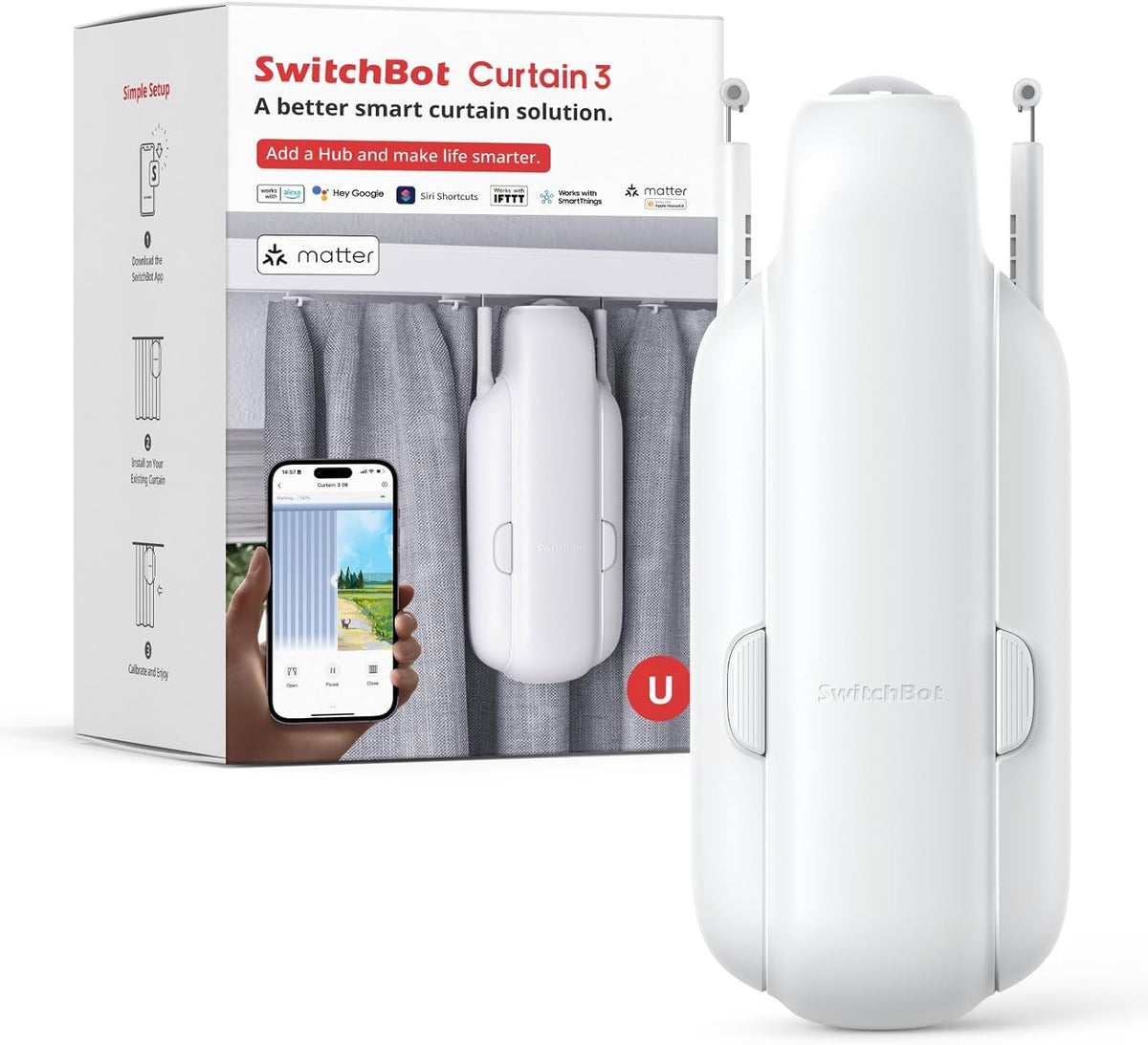SwitchBot Curtain 3 – Smart Automatic Curtain Opener